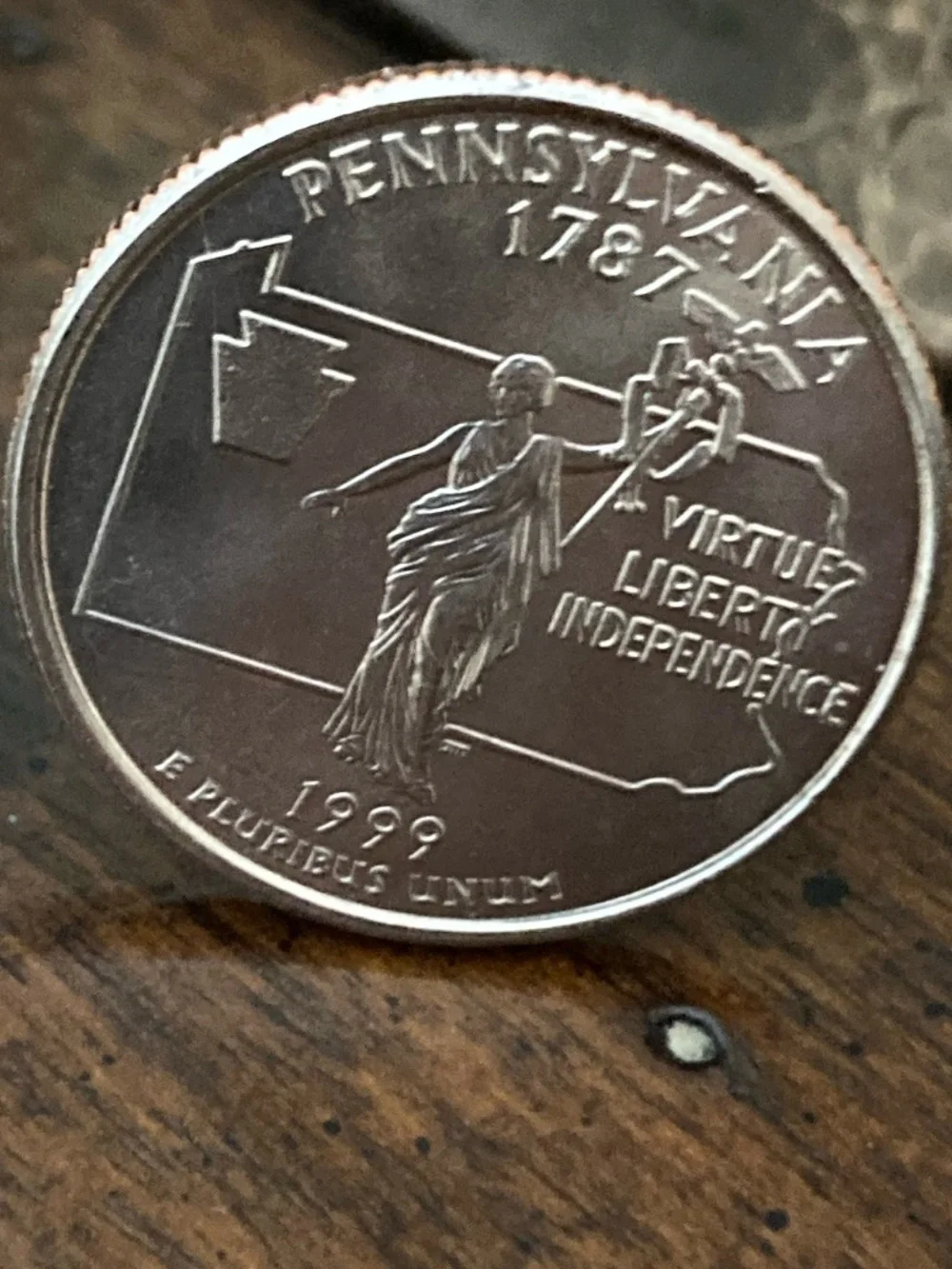 Pennsylvania State Quarter Coin Cufflinks 1999